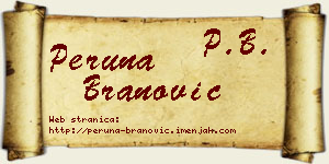 Peruna Branović vizit kartica